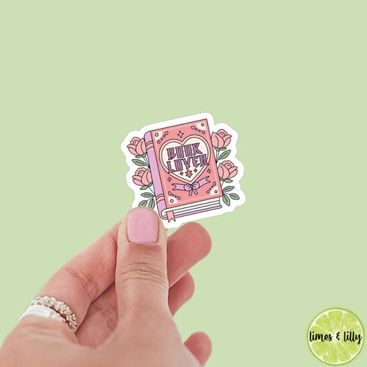 Pink Floral Rose Book Lover Book Vinyl Sticker | Vintage Kindle Sticker | Bookish Stickers | Bookish Sticker | Mood Reader