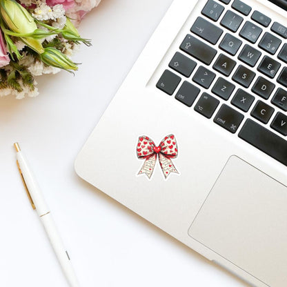 Coquette Hearts Bow Sticker | Valentine’s Day Sticker | Valentine Sticker | Kindle Stickers | Vinyl Sticker | Laptop |