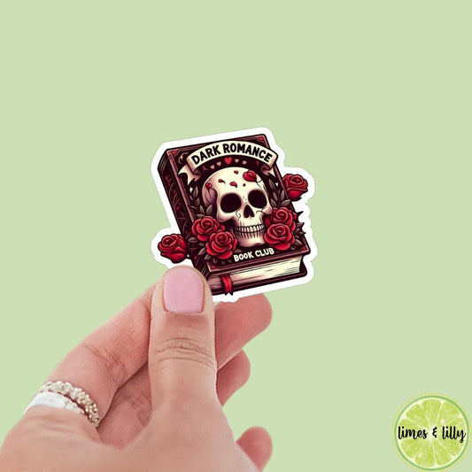 Dark Romance Skull Head Book Club Book Sticker | Bookish stickers | kindle stickers | laptop | spicy romance | smutty | romance tropes