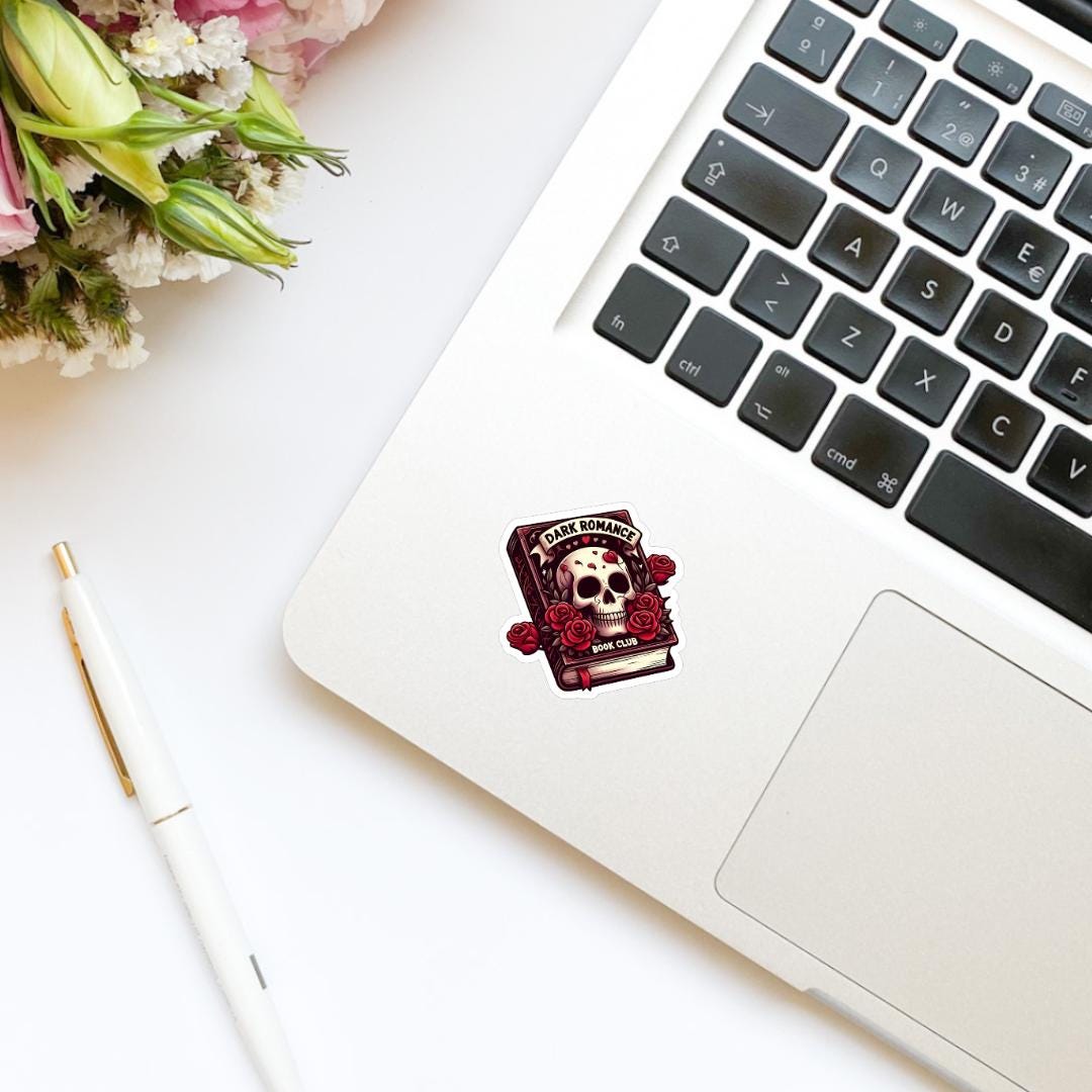 Dark Romance Skull Head Book Club Book Sticker | Bookish stickers | kindle stickers | laptop | spicy romance | smutty | romance tropes