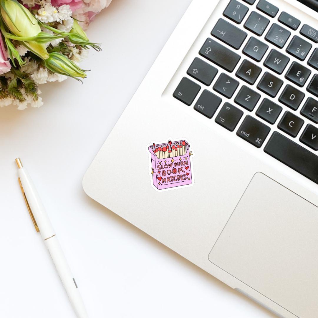 Slow Burn Book Matches Sticker | Book Sticker | Water Bottle Sticker | Bookish Stickers | Kindle Stickers | Book Lover | Romance Tropes