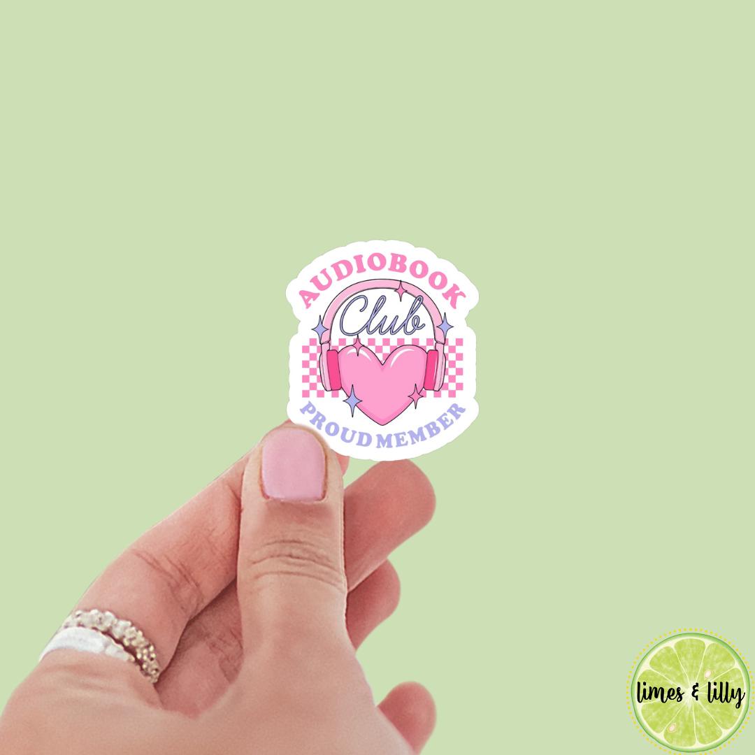 Audiobook Club Proud Member Heart Headphones Sticker | Book Sticker | Bookish Stickers | Kindle Stickers | Book Lover | Romance Tropes