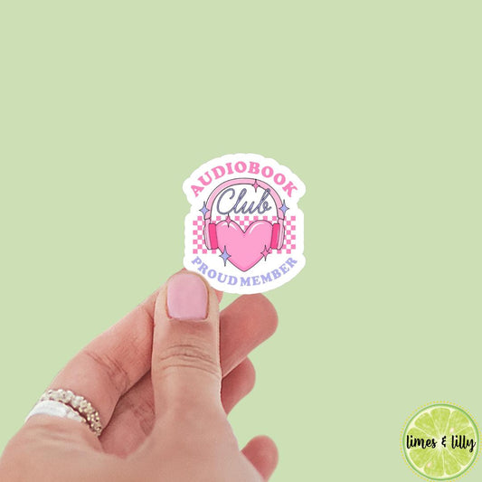 Audiobook Club Proud Member Heart Headphones Sticker | Book Sticker | Bookish Stickers | Kindle Stickers | Book Lover | Romance Tropes
