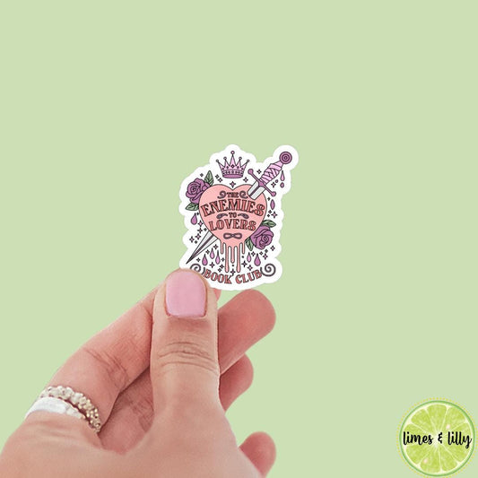 The Enemies to Lovers Book Club Sword Heart Sticker | Book Sticker | Water Bottle Sticker | Bookish Stickers | Kindle Sticker | Book Lover |