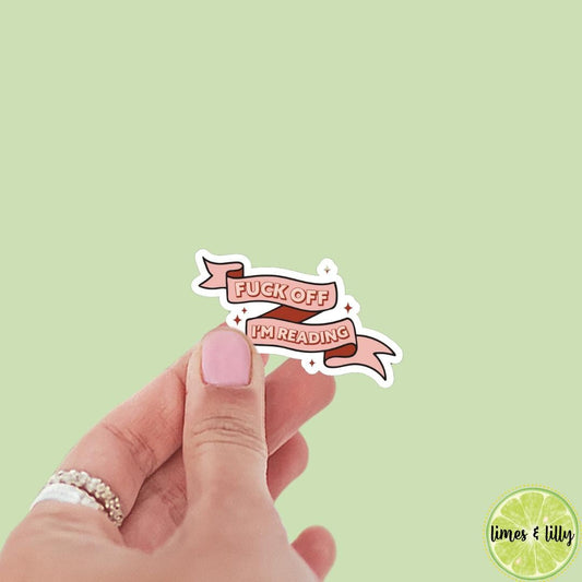 Fuck Off I’m Reading Sticker | Kindle Stickers | Bookish Stickers | Water Bottle Sticker | Funny Sticker