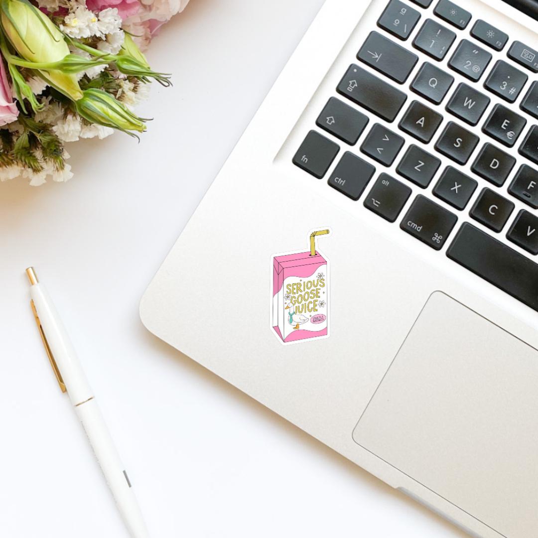 Serious Goose Juice Box Sticker | Water Bottle Sticker | Bookish Stickers | Bookworm | Laptop Stickers | Kindle Stickers | Funny Sticker
