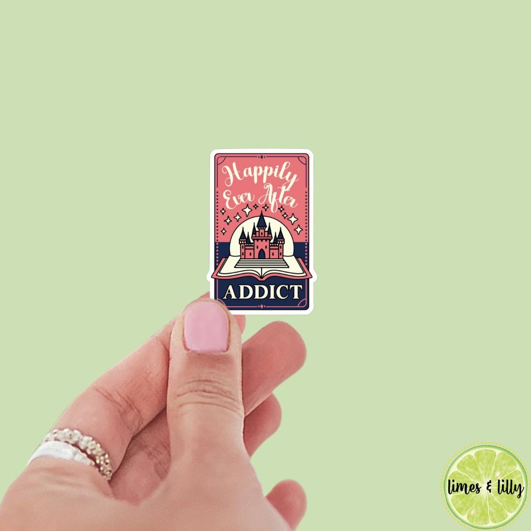 Happily Ever After Addict Castle Book Sticker | Kindle Stickers | Bookish Stickers | Water Bottle Sticker | Funny Sticker