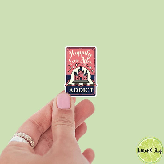 Happily Ever After Addict Castle Book Sticker | Kindle Stickers | Bookish Stickers | Water Bottle Sticker | Funny Sticker