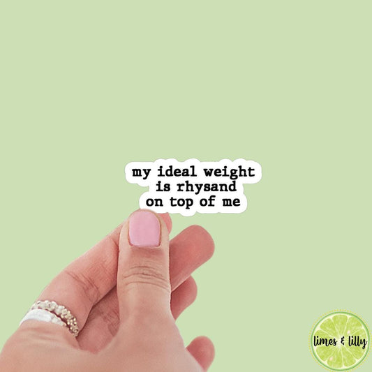 My Ideal Weight is Rhysand on Top of Me Book Boyfriend Sticker, ACOTAR, book inspired, bookish stickers, bat boys, decal, romantasy merch