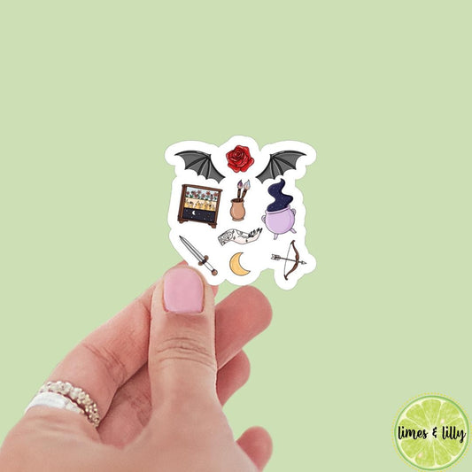 Bat Wings, Thorn of Roses, Caldron Boil Me Vinyl Sticker | ACOTAR, book inspired, bookish stickers, kindle, decal, romantasy book merch