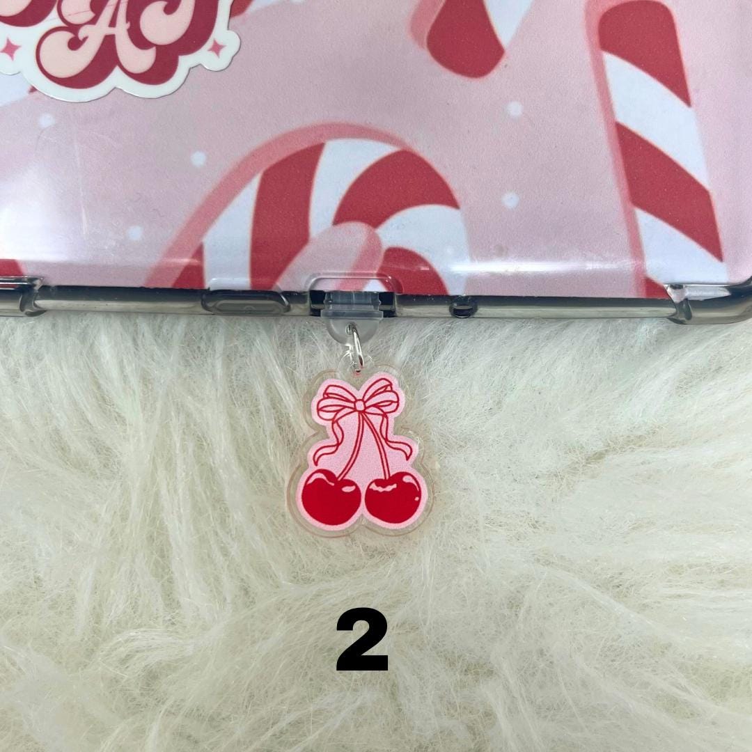 Kindle Charm, Phone Charm, USB Charm, Cherry Heart, Kindle Dust Plug Charm, Bookish Merch, Bookish Gifts, USB Plug, Kindle Accessories