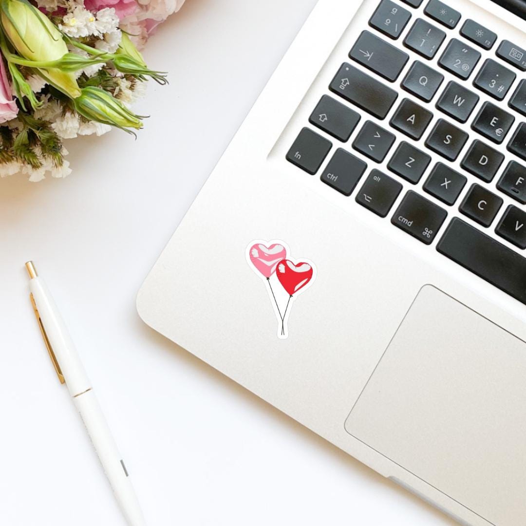 Foil Valentine’s Day Hearts Balloon Sticker | Valentine’s Day Sticker | Valentine Sticker | Kindle Stickers | Vinyl Sticker | Laptop