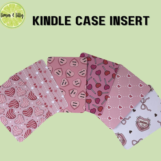 Kindle Insert for Clear Case | Valentines Day | Valentine’s Day |Cardstock Insert | Bookish Gift | Ereader | Kindle Accessories | Book Merch