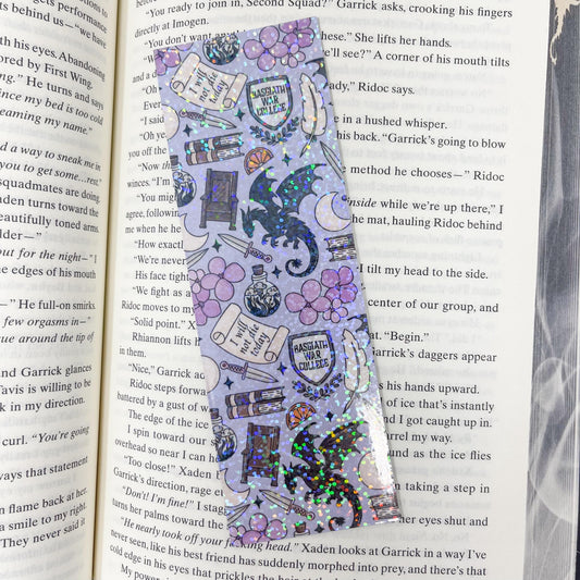 Dragon Romantasy Book Inspired Holographic Laminated Bookmark | Romantasy Bookmark | 2”x 6” | Bookish Gift | Book Accessories | Book Merch