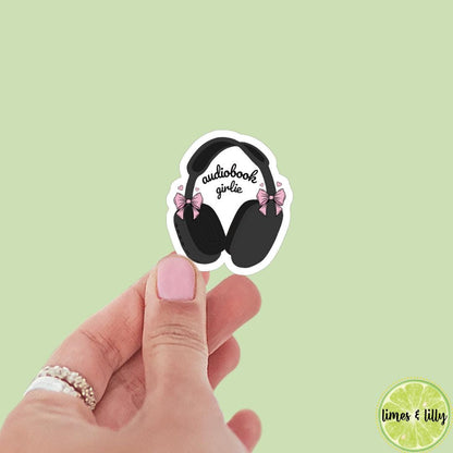 Audiobook Club Coquette Bows Headphones Sticker | Book Sticker | Bookish Stickers | Kindle Stickers | Book Lover | Romance Tropes