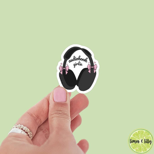 Audiobook Club Coquette Bows Headphones Sticker | Book Sticker | Bookish Stickers | Kindle Stickers | Book Lover | Romance Tropes