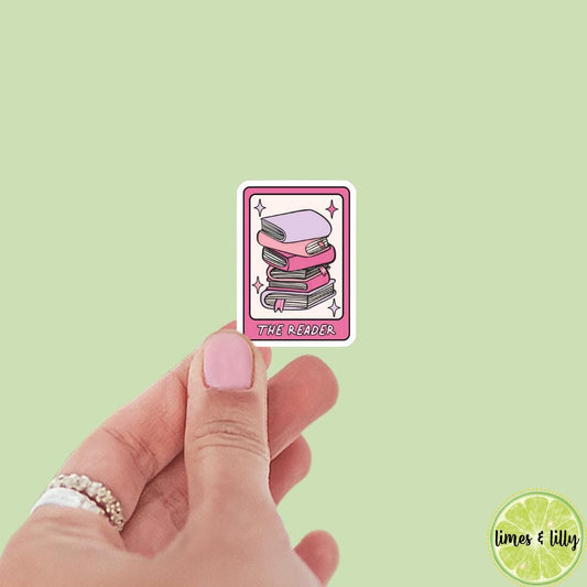 The Reader Book Stack Tarot Card Vinyl Sticker | Kindle Sticker | Bookish Stickers | Bookish Sticker | Mood Reader | Psychic