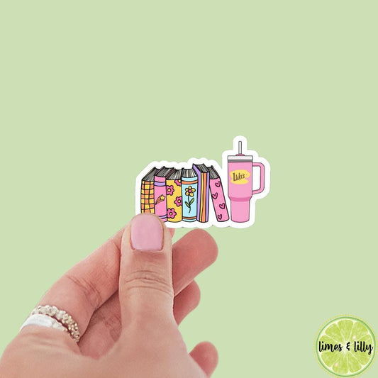 Luke’s Diner Water Cup and Books Vinyl Sticker | Gilmore Girls Vinyl Sticker | TV Show Inspired | Kindle Stickers | Bookish Stickers |