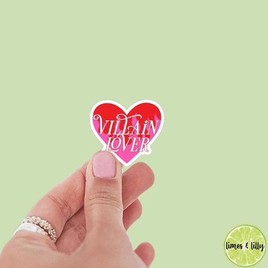 Villain Lover Red Heart Sticker | Kindle Sticker | Water Bottle Sticker | Bookish Stickers | Bookish Sticker | Romance Trope