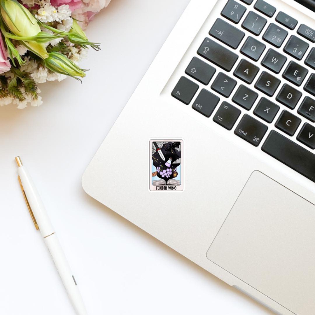 Romantasy Fantasy Tarot Card Book Sticker, Vinyl, Book Inspired, Quote Kindle Sticker, Bookish Stickers, Dragons, Violet