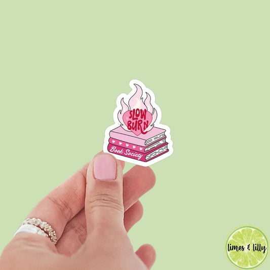 Slow Burn Book Society Pink Book Stack Sticker | Book Sticker | Bookish Stickers | Kindle Stickers | Book Lover | Romance Tropes