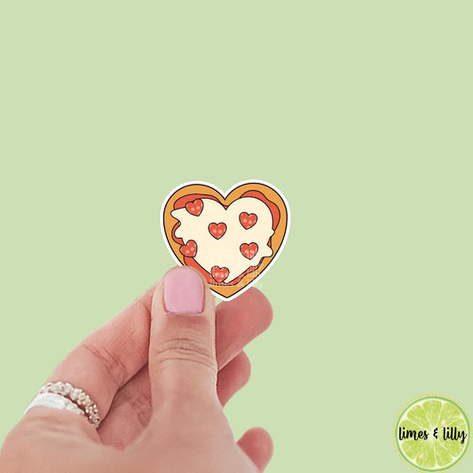 Heart Shaped Pepperoni Pizza Sticker | Valentine’s Day Sticker | Valentine Sticker | Kindle Stickers | Vinyl Sticker | Laptop |