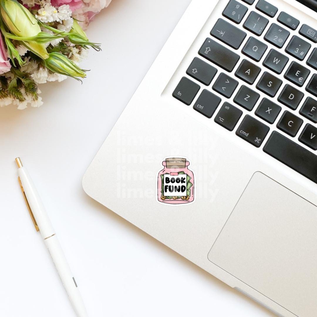 Book Fund Money Jar Piggy Bank Vinyl Sticker | Kindle Stickers | Bookish Stickers | Mood Reader | Girly |