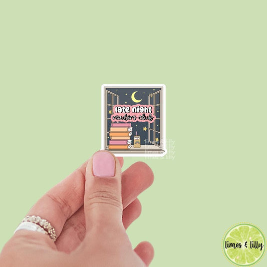 Late Night Readers Club Vinyl Sticker | Book Stickers | Kindle Stickers | Bookish Stickers | Water Resistant | One More Chapter
