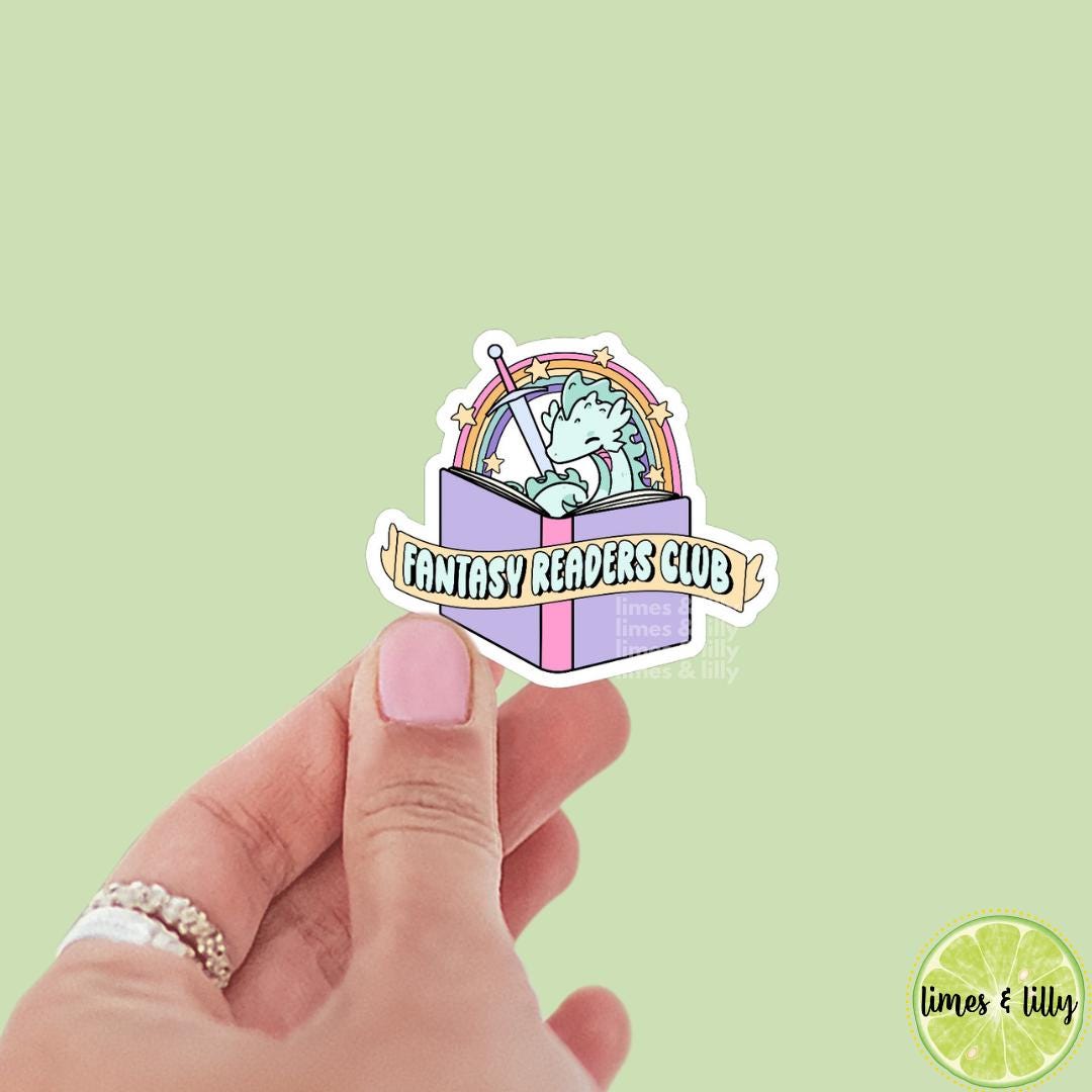 Fantasy Readers Club Dragon Vinyl Sticker | Book Sticker | Girly | Water Bottle Sticker | Bookish Stickers | Kindle Stickers | Book Lover