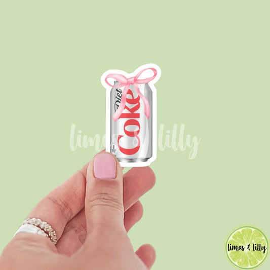 Diet Cola Can Coquette Bow Sticker | Soda Sticker | Girly Sticker | Kindle Sticker | Bookish Stickers | Trendy Stickers |