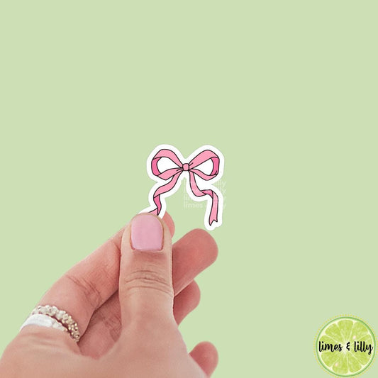 Coquette Pink Cute Bow Sticker | Valentine’s Day Sticker | Valentine Sticker | Kindle Stickers | Vinyl Sticker | Laptop |