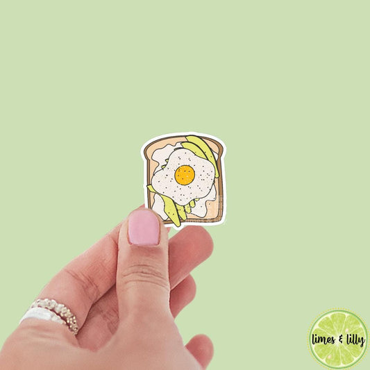 Avocado Toast Breakfast Vinyl Sticker | Bookish Stickers | Water Bottle Sticker | Kindle Stickers | Trendy Stickers