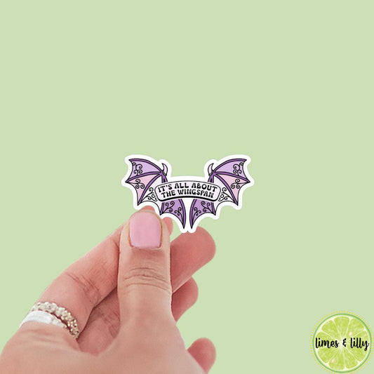 It’s All About the Wingspan Bat Wings Vinyl Sticker | ACOTAR | Bat Boys | Romantasy | ACOMAF | Bookish Stickers | Bookish Gift