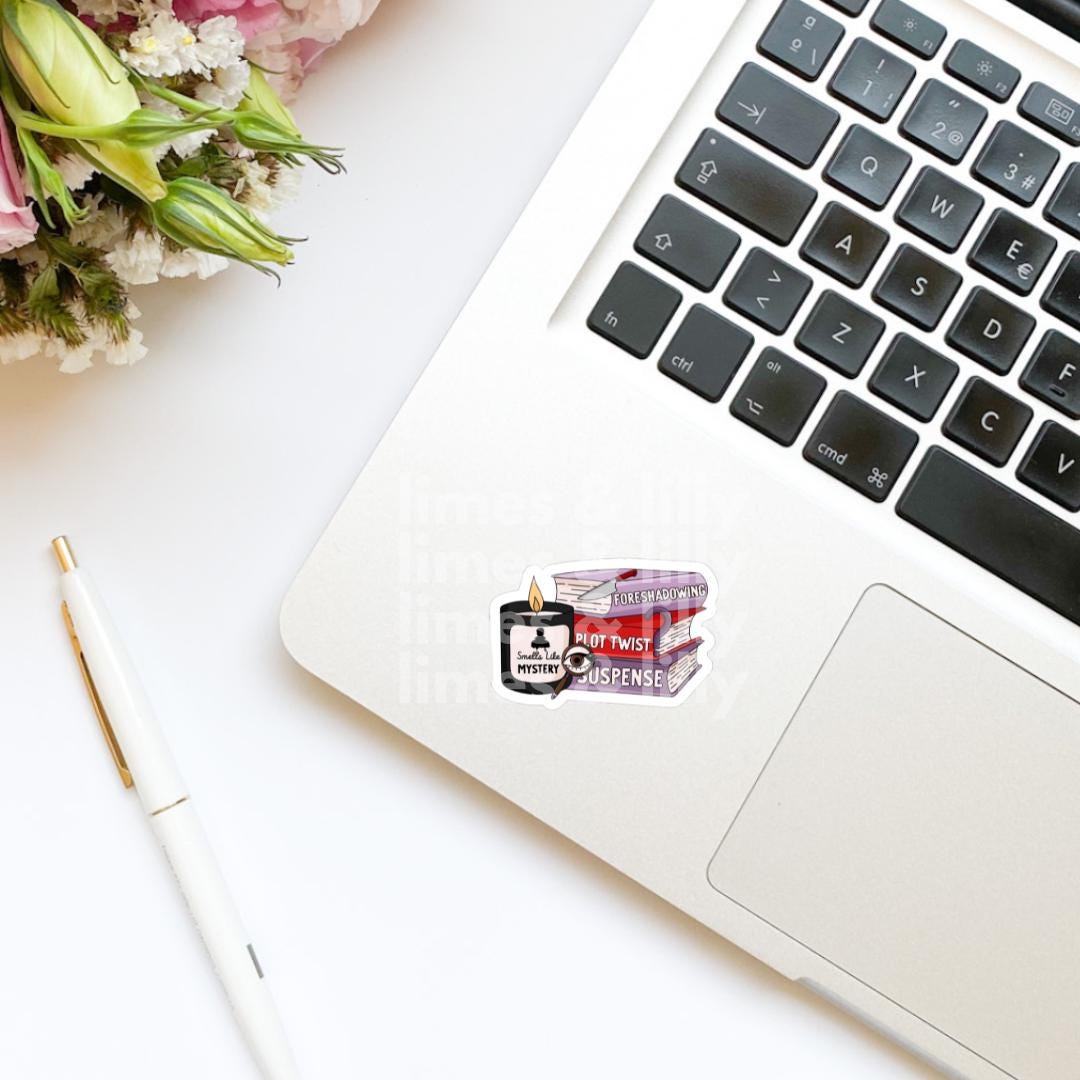 Smells Like Mystery Candle Book Stack Vinyl Sticker| Bookish Stickers | Kindle Stickers | Laptop Sticker | Water Bottle Sticker