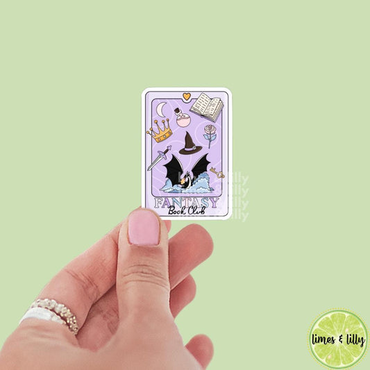 Fantasy Book Club Tarot Card Vinyl Sticker | Romantasy | Water Bottle Sticker | Bookish Stickers | Kindle Stickers | Book Lover