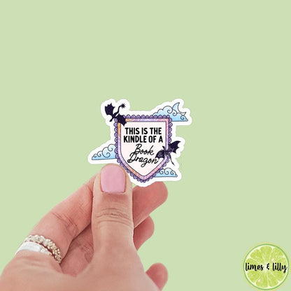 This is the Kindle of a Book Dragon Shield Vinyl Sticker | Book Inspired | Bookish Stickers | Kindle | Laptop | Decal | Romantasy Book Merch