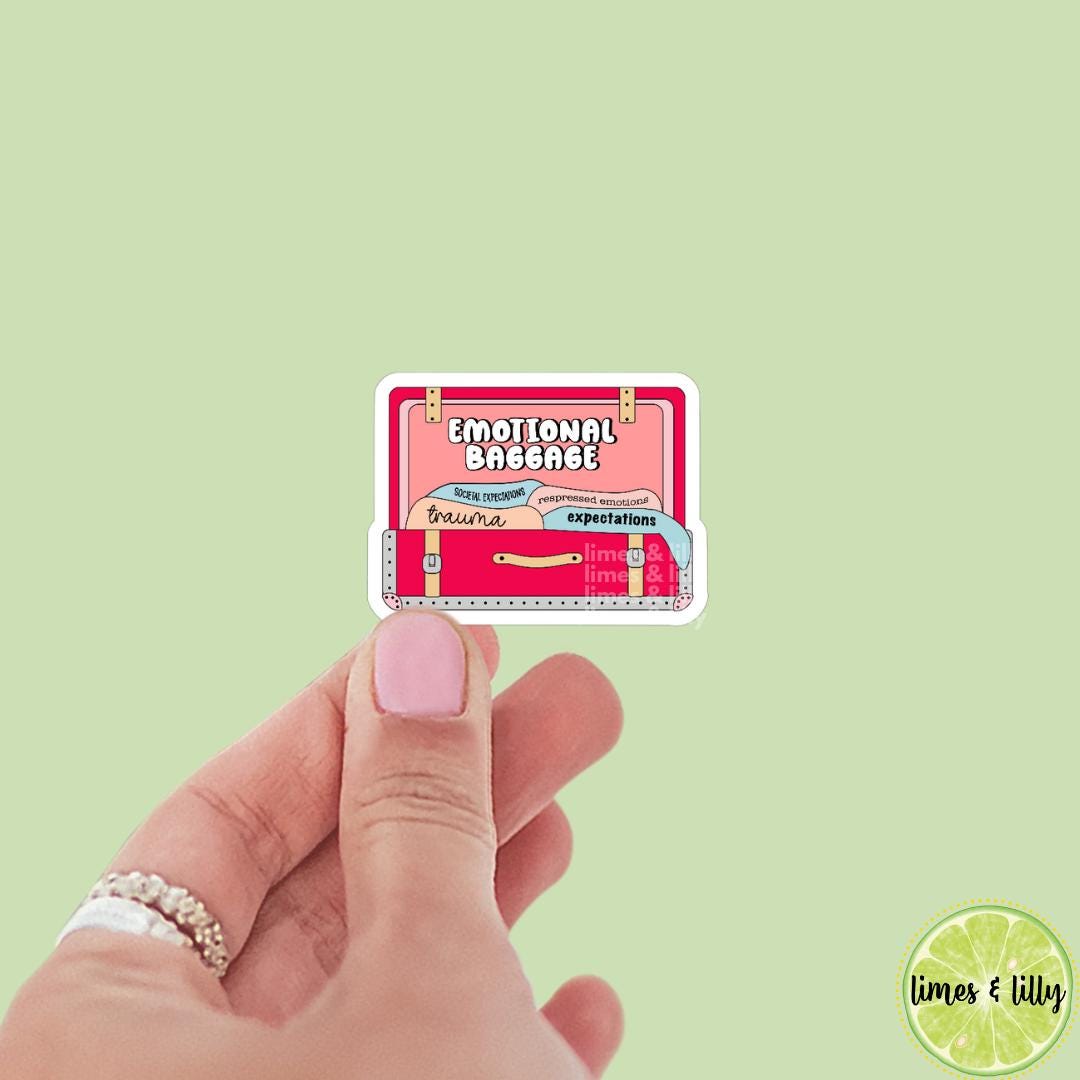 Emotional Baggage Suitcase Vinyl Sticker | Kindle Stickers | Bookish Stickers | Trendy Stickers | Mental Health