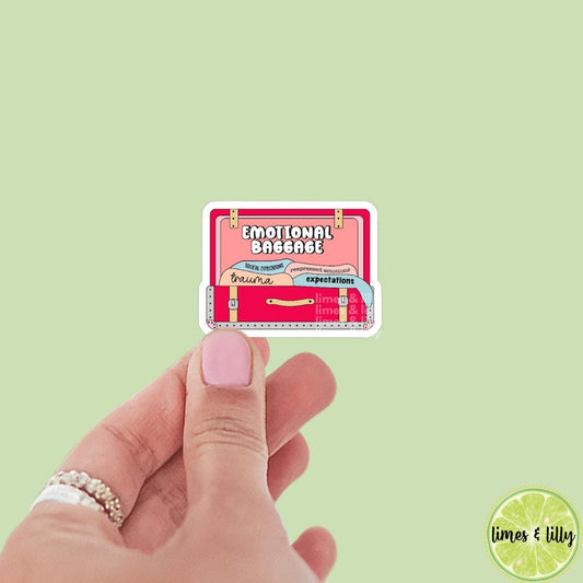 Emotional Baggage Suitcase Vinyl Sticker | Kindle Stickers | Bookish Stickers | Trendy Stickers | Mental Health