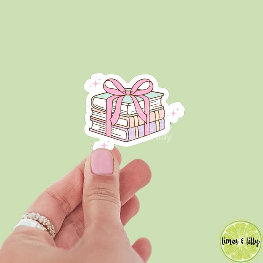 Pink Book Stack Vinyl Sticker | Book Sticker | Bookish Stickers | Kindle Stickers | Book Lover | Trendy Stickers
