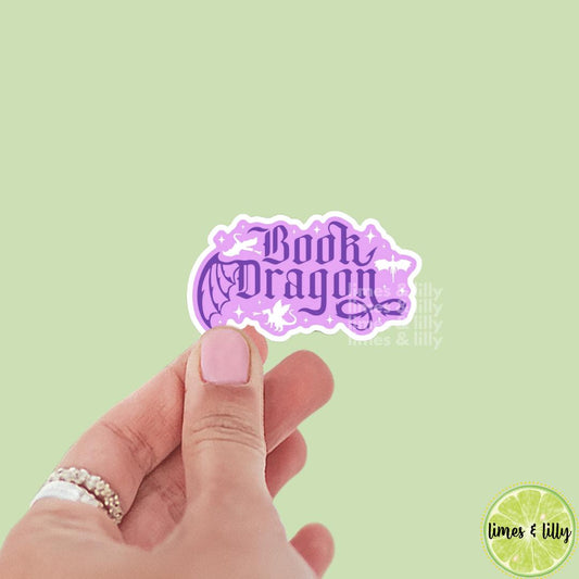 Book Dragon Purple Vinyl Sticker | Book Inspired | Bookish Stickers | Kindle | Laptop | Decal | Romantasy Book Merch
