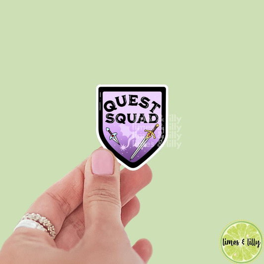 Quest Squad Vinyl Sticker | Romantasy Stickers | Swords Sticker | Kindle Stickers | Bookish Sticker | Sticker Quote | Book Inspired