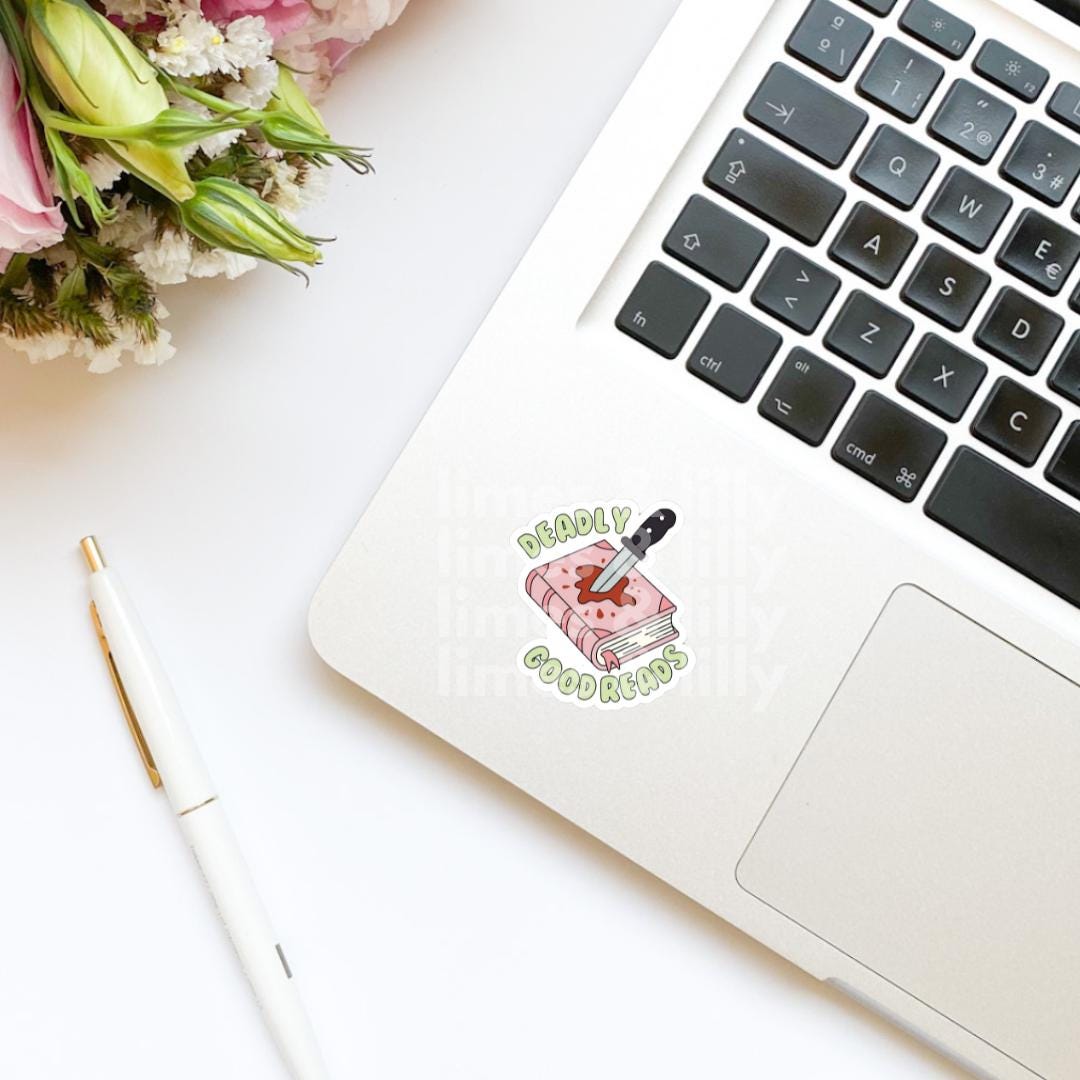 Deadly Good Reads True Crime Thriller Books Vinyl Sticker | Kindle Stickers | Bookish Stickers | Water Bottle Stickers | Laptop Stickers
