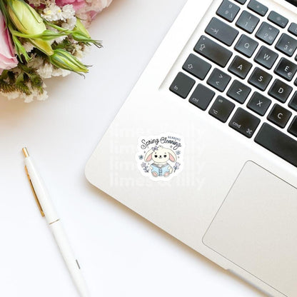 Spring Reading Not Cleaning Cute Bunny Vinyl Sticker | Kindle Sticker | Bookish Stickers | Laptop Sticker | Trendy Stickers