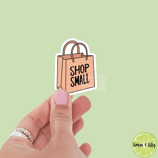 Shop Small Shopping Bag Vinyl Sticker | Kindle Stickers | Small Business Owner Stickers | Trendy Stickers |