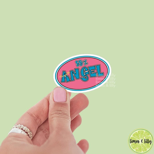 99% Angel Y2K 90s Vinyl Sticker | Bookish Stickers | Kindle Stickers | Decal | Water Bottle Sticker | Nostalgia