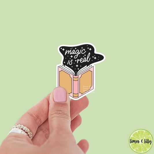 Magic is Real Book Vinyl Sticker, books are magic stickers, kindle stickers, laptop, bookish stickers, decal, water bottle