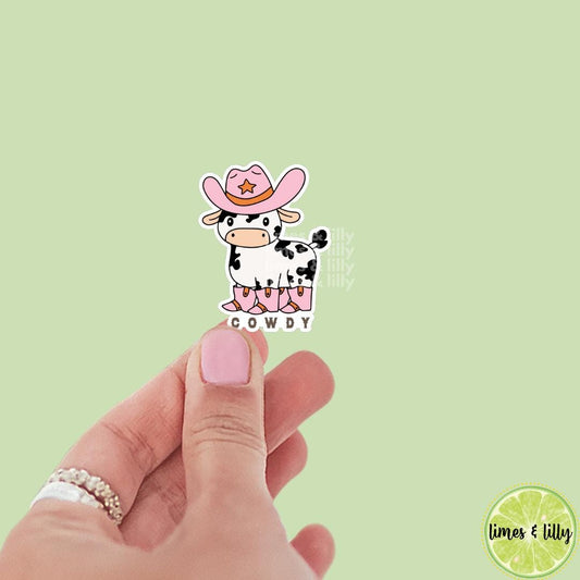 Cowdy Cute Cow Vinyl Sticker | Book Stickers | Cowboy Stickers | Cowgirl | Howdy Sticker | Bookish Stickers | Kindle Stickers | Decal