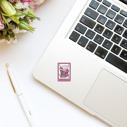 The Reader Book Stack Tarot Card Vinyl Sticker | Kindle Sticker | Bookish Stickers | Bookish Sticker | Mood Reader | Psychic