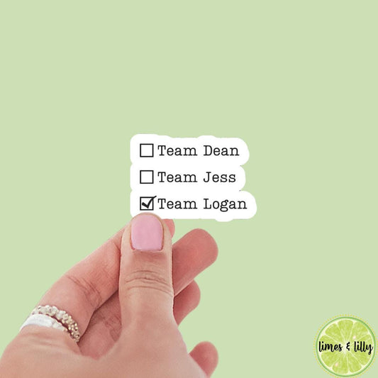 Team Dean, Team Jess, Team Logan CHECK Vinyl Sticker | Gilmore Girls Vinyl Sticker | TV Show Inspired | Kindle Sticker | Bookish Stickers |