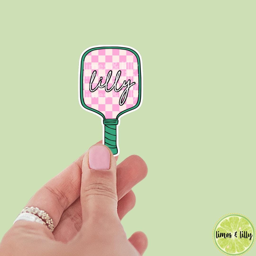 Custom Name Pickleball Paddle Girly Vinyl Sticker | Kindle Stickers | Decal Personalized | Water Bottle Sticker